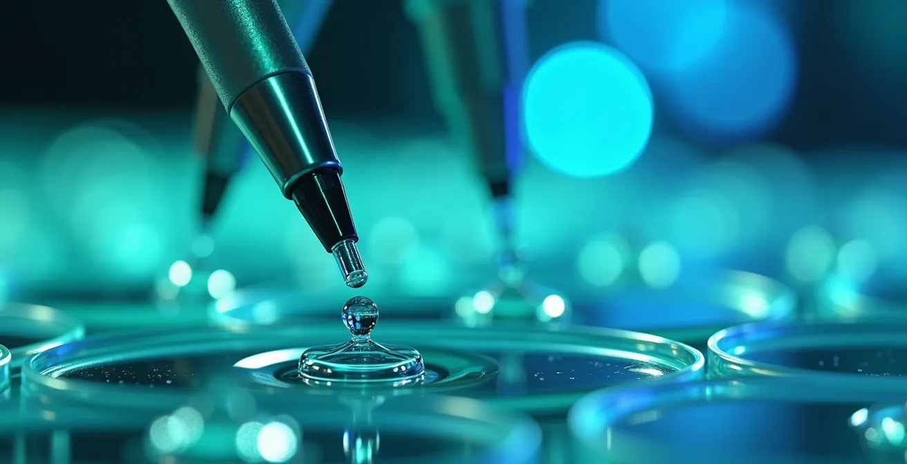 Makroaufnahme von Laborpipetten und Forschungsequipment