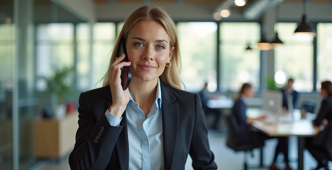 Büroarbeiter nutzt kreativ verschiedene Momente für Bewegung - Telefonat im Stehen, Wasserholen als Bewegungsanlass